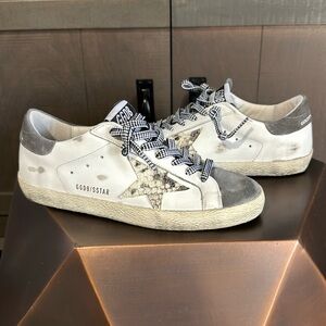Golden Goose Super Stars ✨ White & Gray & Snake print / 39